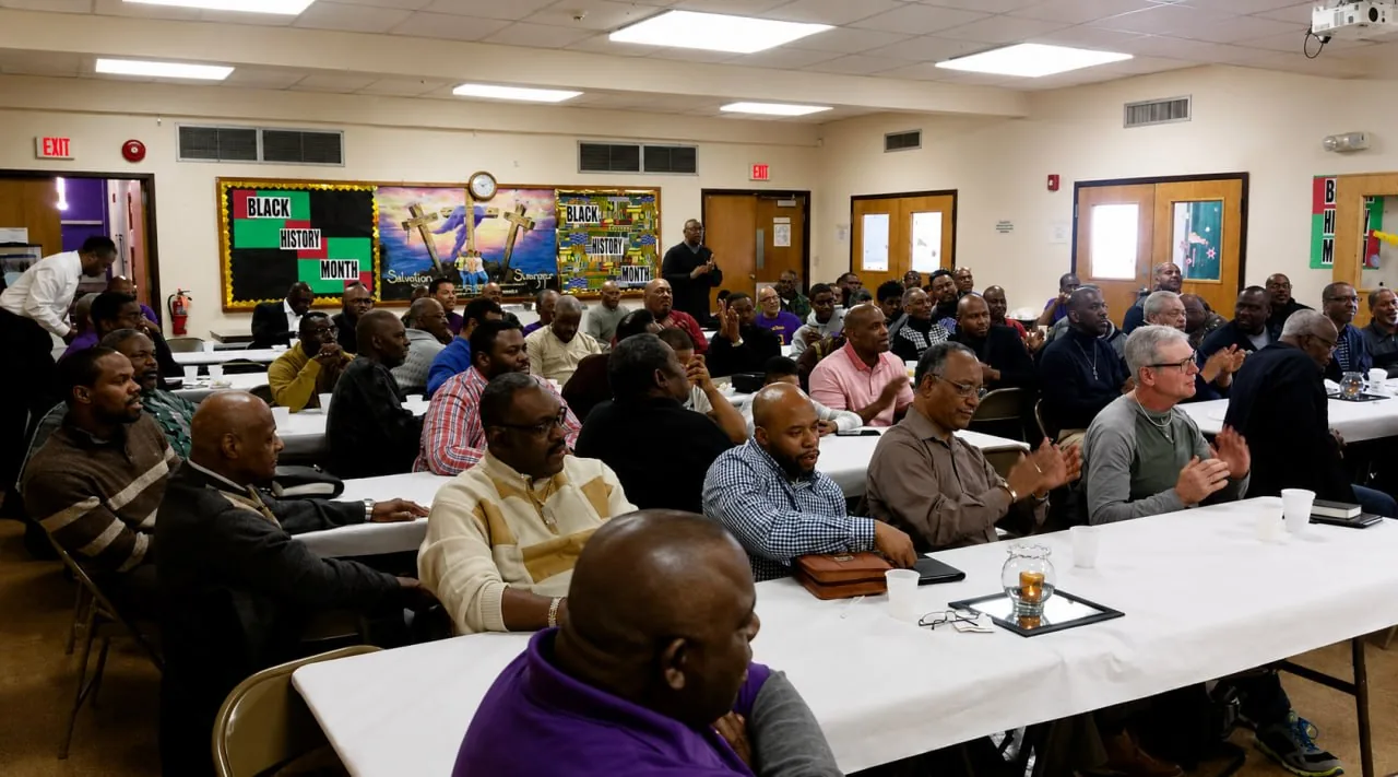 The Union Baptist Church congregation gathered for fellowship